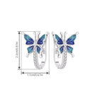 Kolczyki srebrne – motyle z fioletowym blaskiem