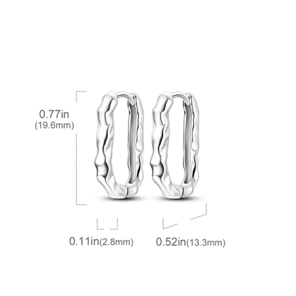 Kolczyki koła srebrne – nieregularne koła o fakturze bambusa