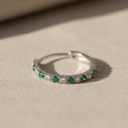 Kolczyki koła srebrne – zielono-biały gradient z cyrkoniami