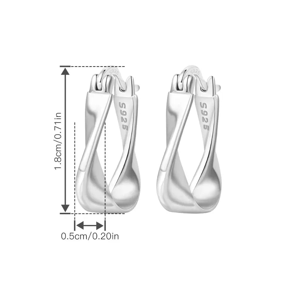 Kolczyki koła srebrne – skręcone koła
