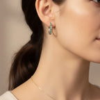 Kolczyki koła srebrne – zielono-biały gradient z cyrkoniami