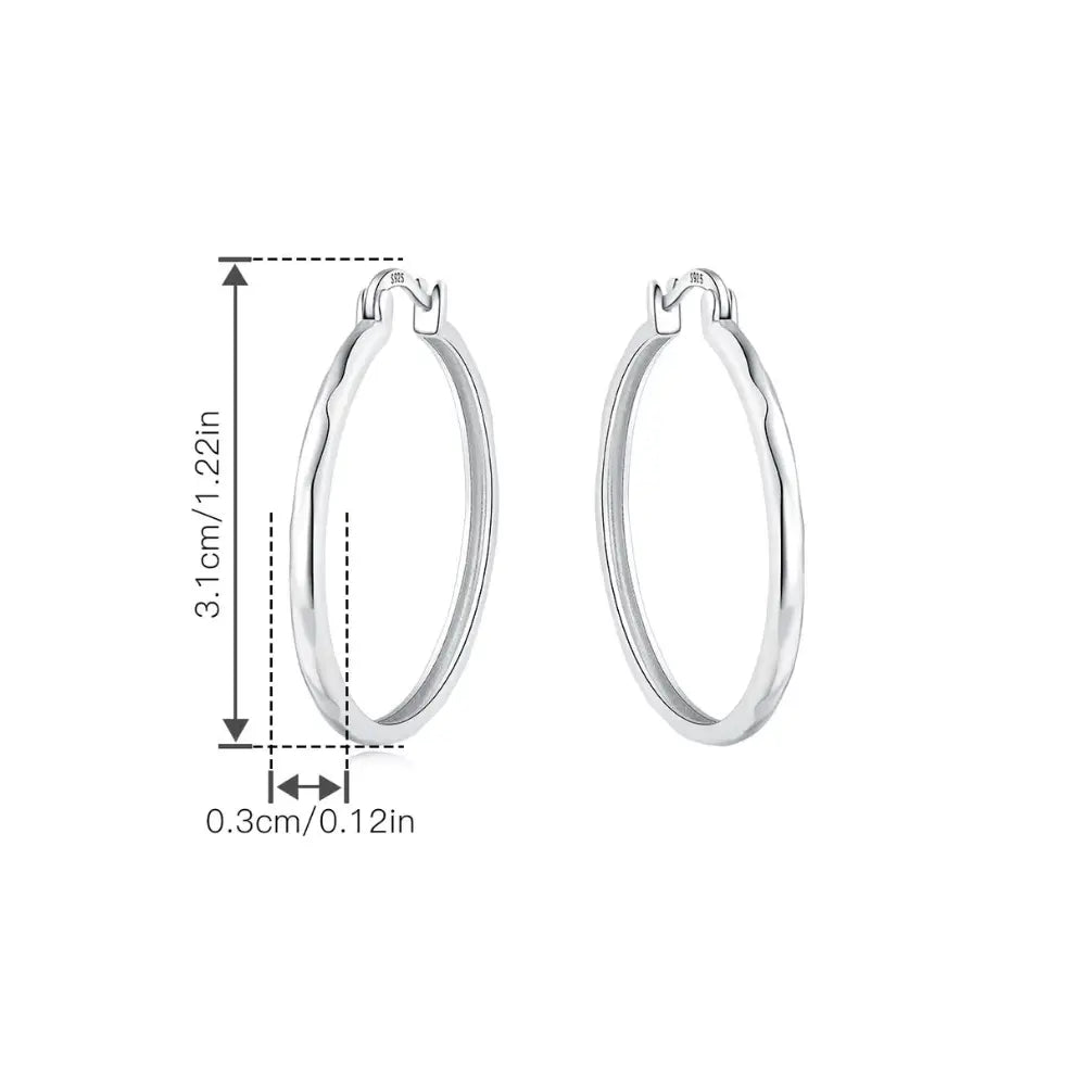 Kolczyki koła srebrne – falowane koła