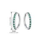 Kolczyki koła srebrne – zielono-biały gradient z cyrkoniami