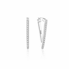 Kolczyki srebrne – V-shape z cyrkoniami