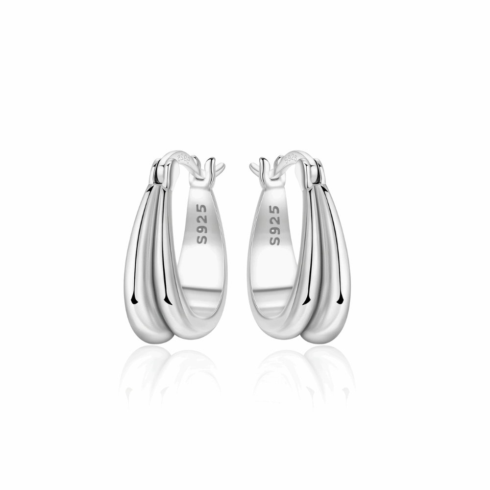 Kolczyki koła srebrne – podwójne koła