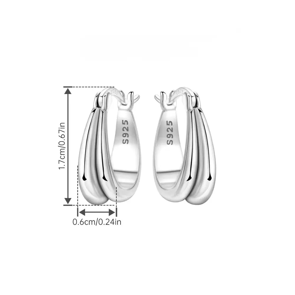 Kolczyki koła srebrne – podwójne koła