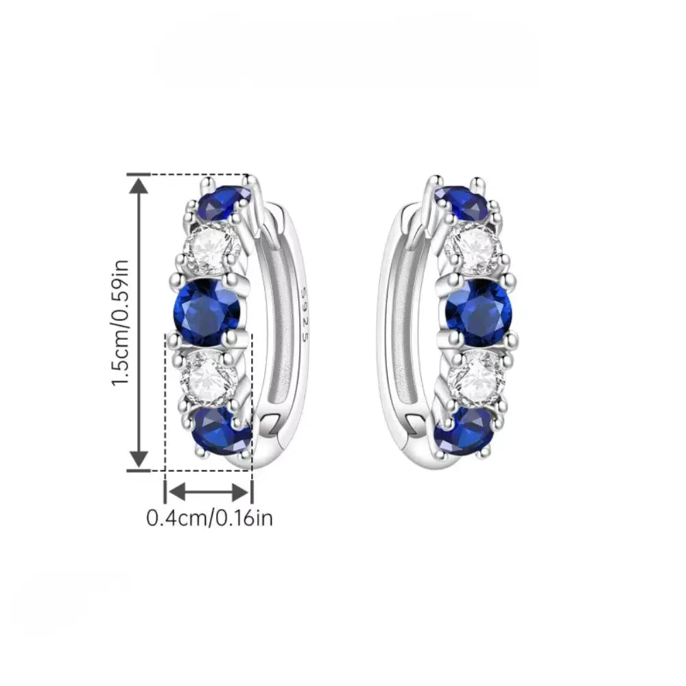 Kolczyki srebrne – niebiesko-biały gradient z cyrkoniami