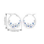 Kolczyki koła srebrne – gwiazdy i błękitne kamienie