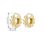 Kolczyki koła pozłacane – falowane rzeźbione koła