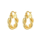 Kolczyki koła pozłacane – splecione koła z serduszkiem