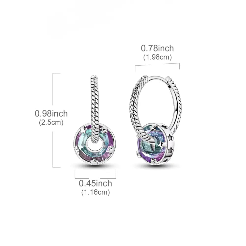 Kolczyki koła srebrne – koła z plecioną obręczą