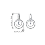 Kolczyki koła srebrne – podwójne koła z księżycem i gwiazdą