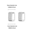 Srebrne kolczyki huggie z kwadratowym frontem