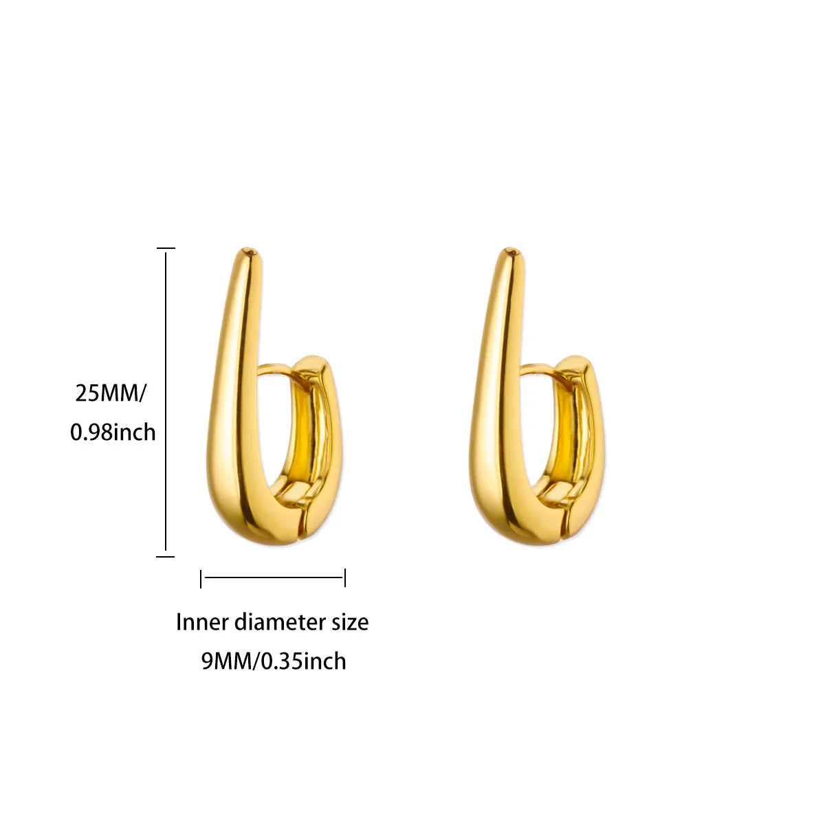 Złote kolczyki hoop — geometryczne, smukłe i nowoczesne