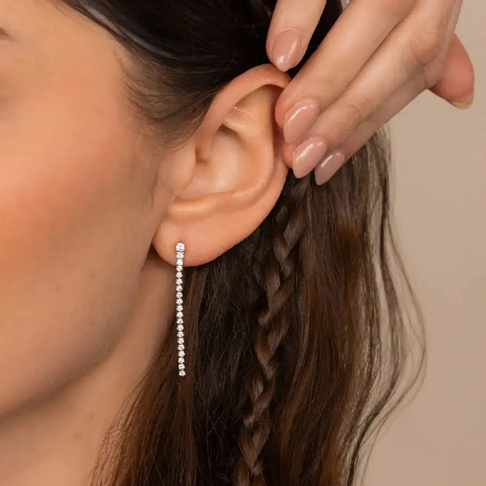 Kolczyki łańcuszkowe — srebrne ze stali nierdzewnej