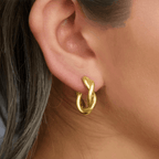 Kolczyki koła pozłacane – splecione koła z serduszkiem